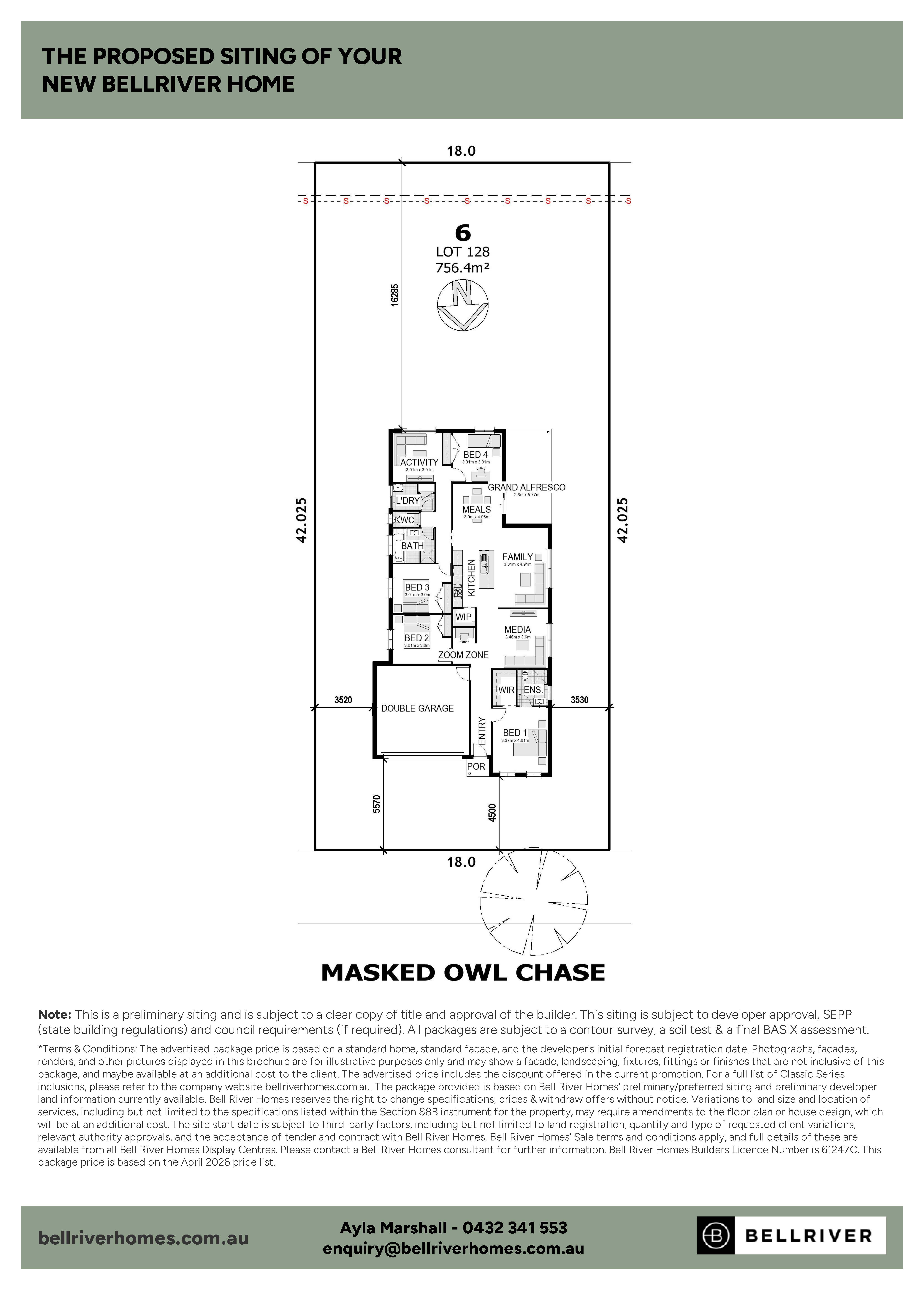 Lot 128 (6) Masked Owl Chase, Millfield Rise Estate by Bellriver Homes