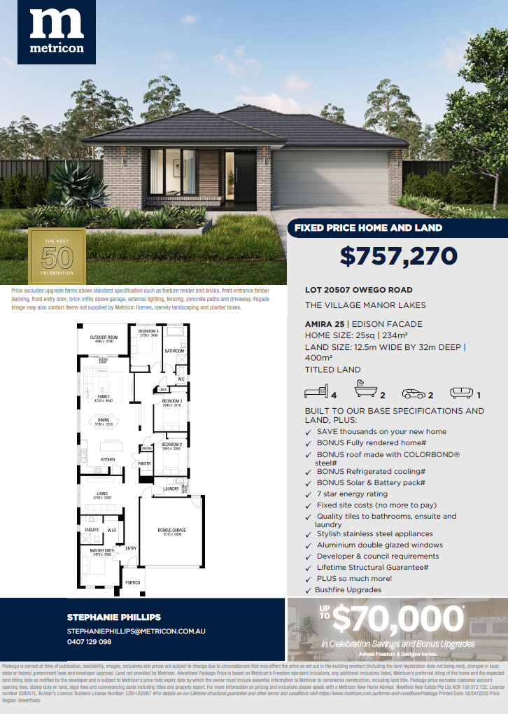 Manor Lakes Estate - Manor Lakes - Lot 20507