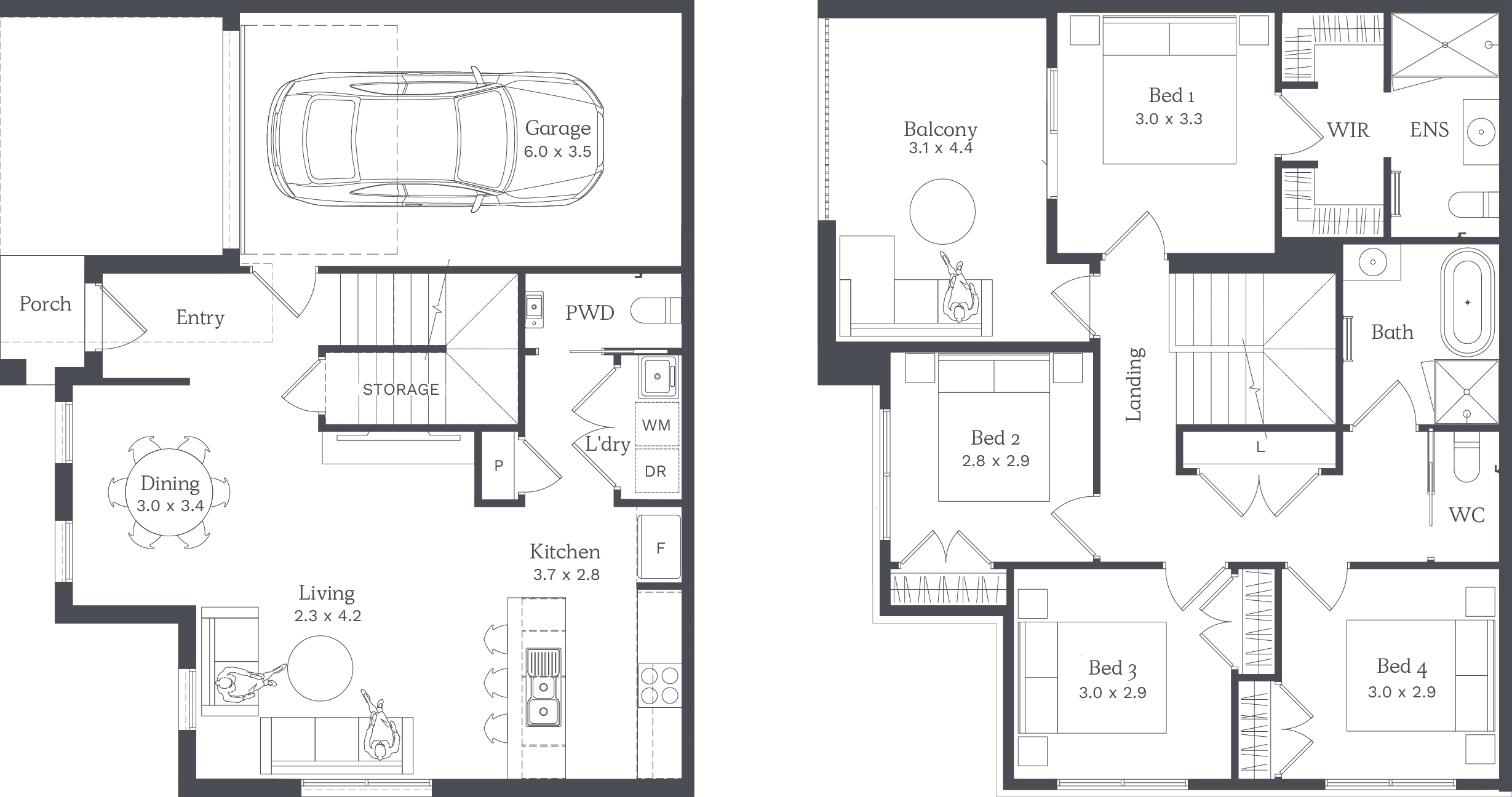 Nostra Townhomes at Armstrong  - Mount Duneed - Lot 7010 Floorplan