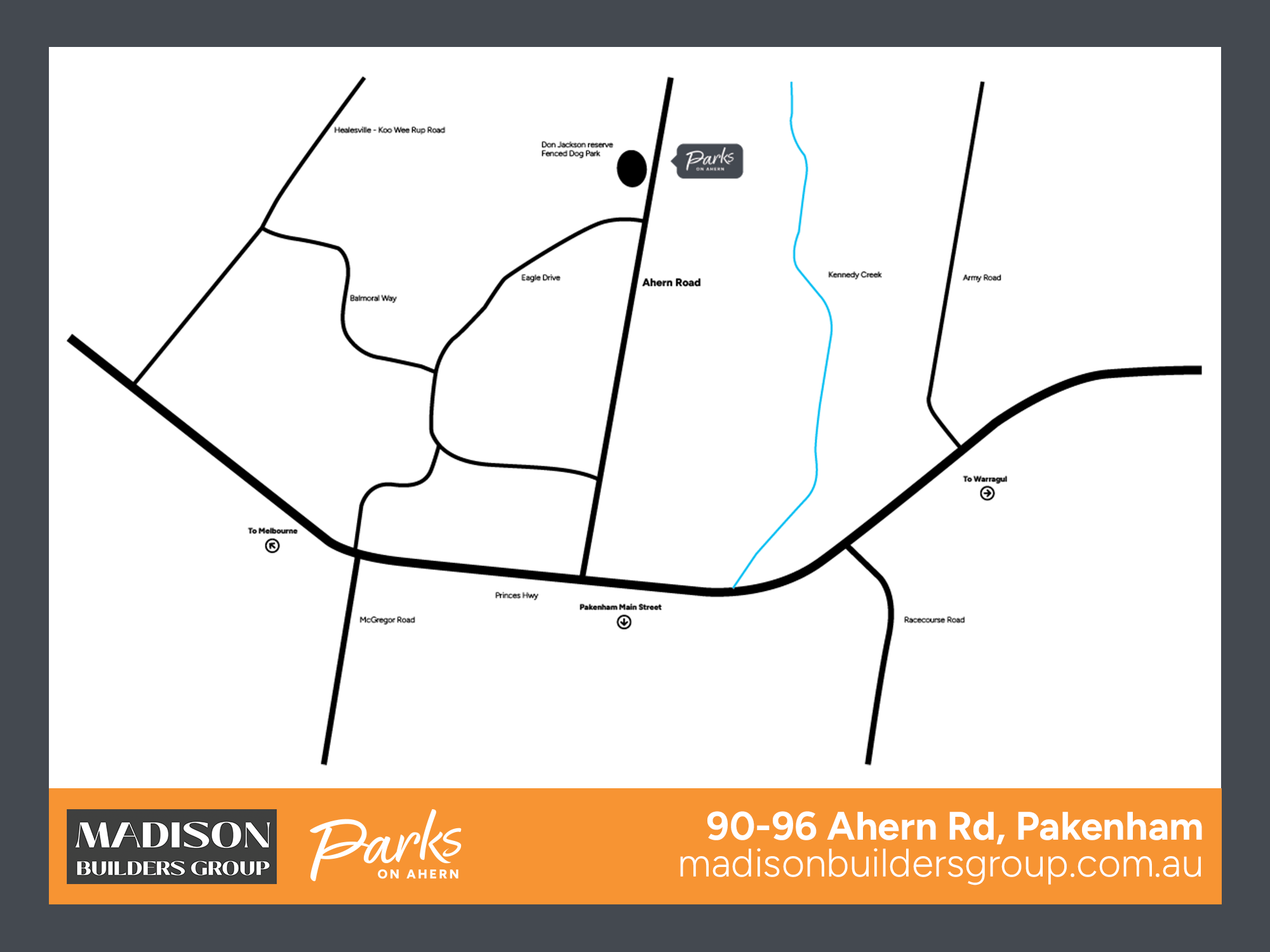 Parks on Ahern Estate - Pakenham - Lot 53 Location Map