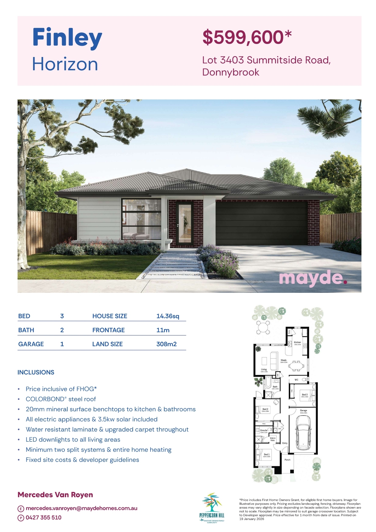 Peppercorn Hill Estate - Donnybrook - Lot 3403