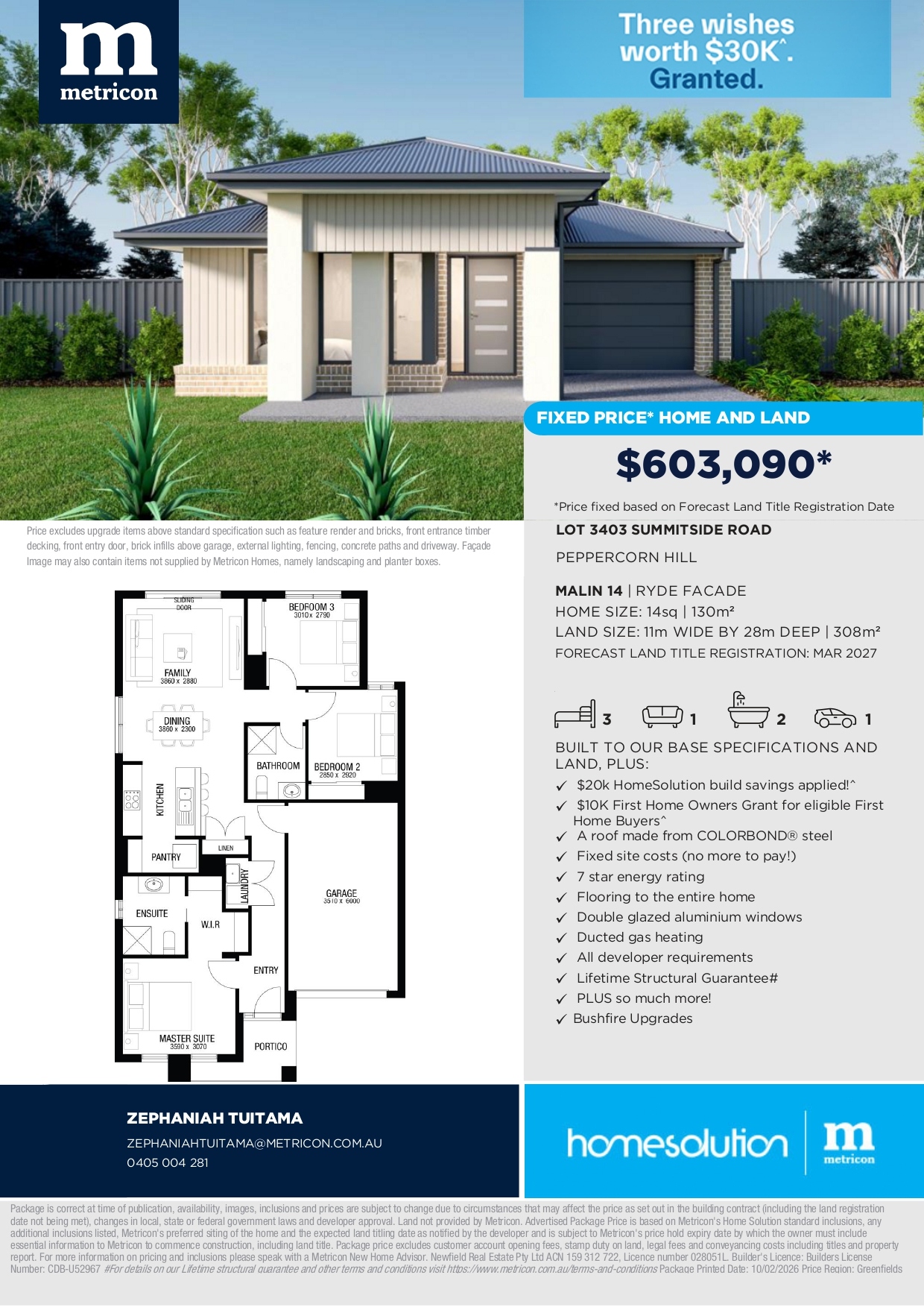 Peppercorn Hill Estate - Donnybrook - Lot 3403