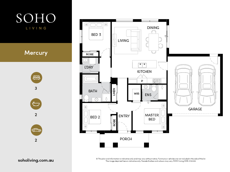 SOHO Living at Kinsford Estate - Deanside - Lot 735 Floorplan