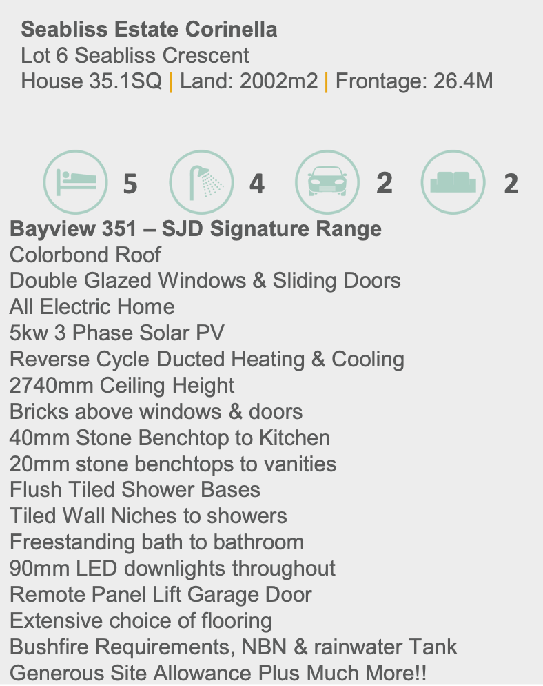 Seabliss Estate - Corinella - Lot 8