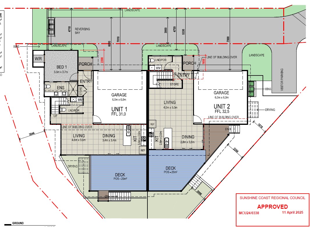 The Hilltop Estate Sunshine Coast - Kuluin - Lot 7 Duplex Approved Land Lot Floorplan