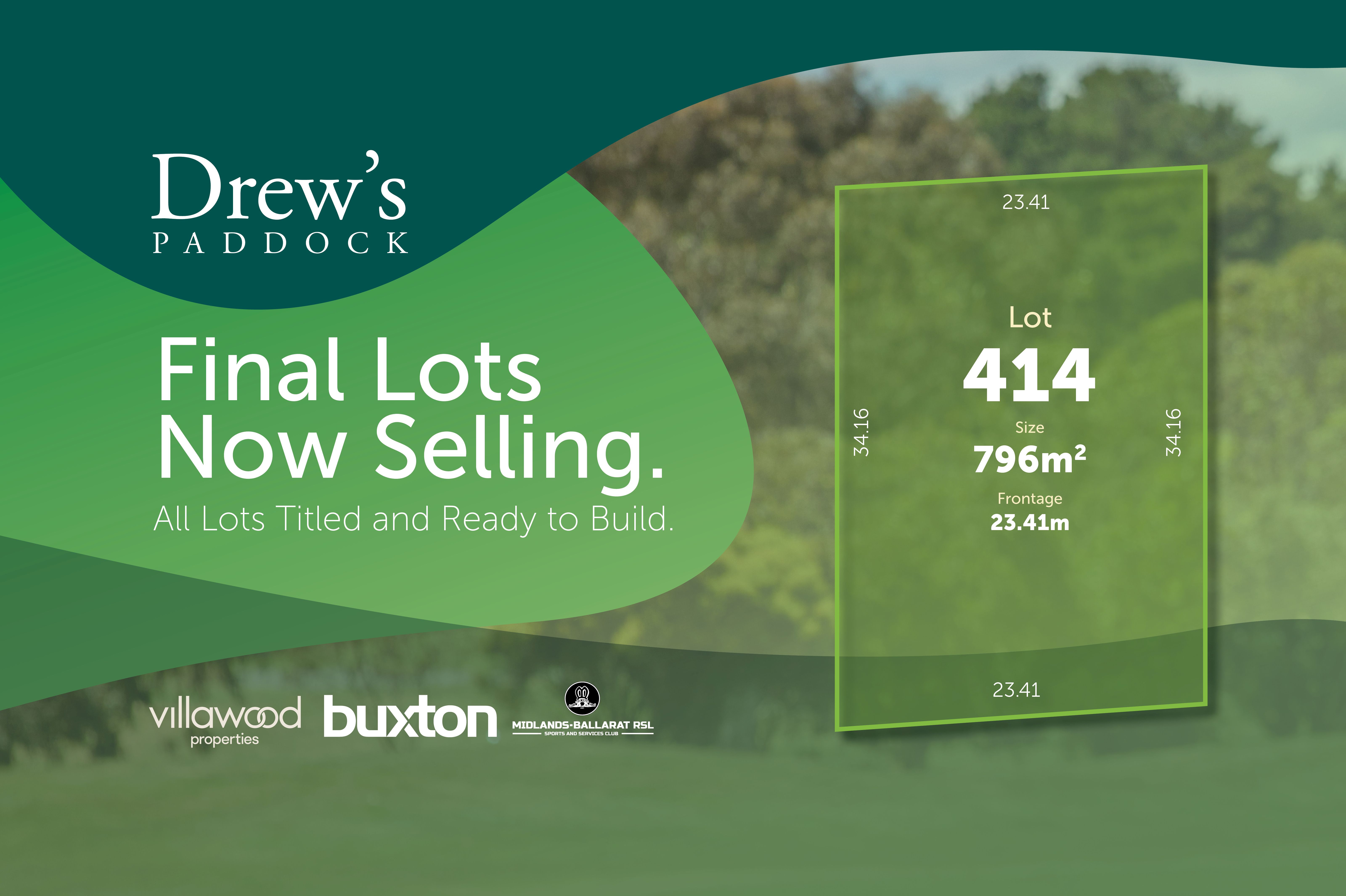 Drew's Paddock Estate - Invermay Park - Lot 414 (TITLED) - READY TO BUILD
