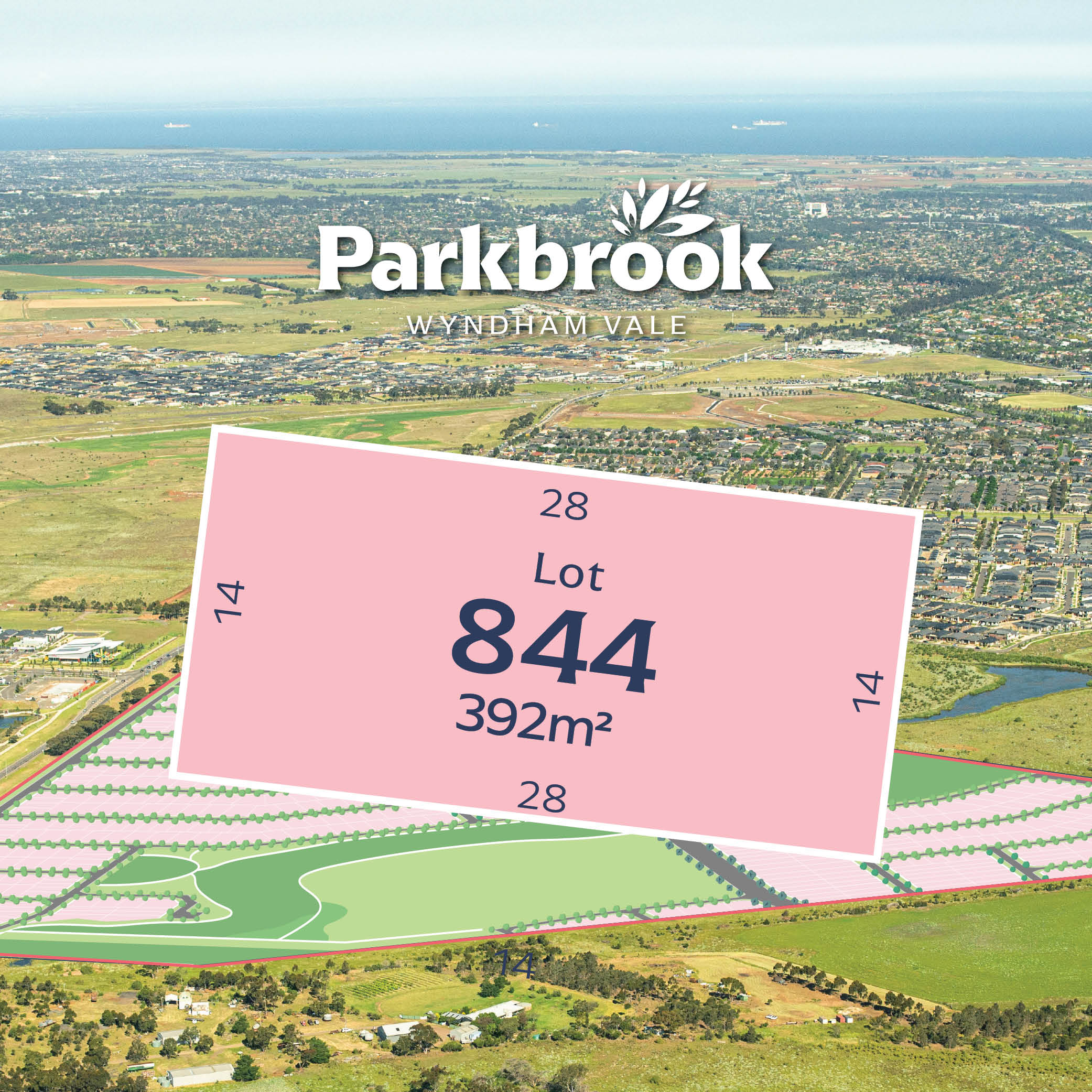 Parkbrook Wyndham Vale Estate - Manor Lakes - Lot 844 Aerial