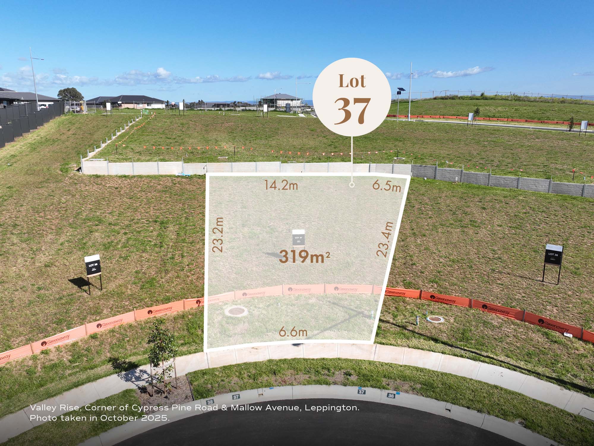 Valley Rise Estate - Leppington - Lot 37 Aerial