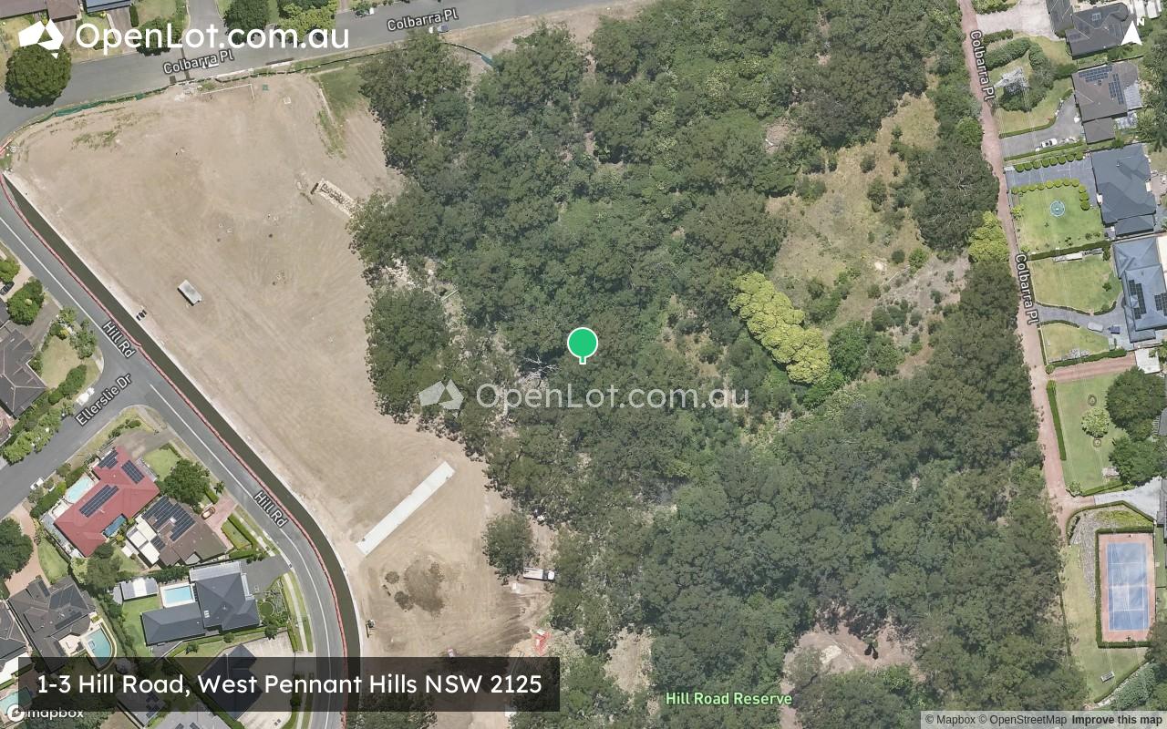 Satellite image for 1-3 Hill Road, West Pennant Hills NSW 2125