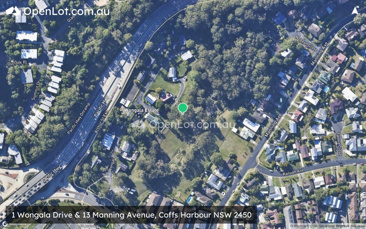 Satellite image for 1 Wongala Drive & 13 Manning Avenue, Coffs Harbour NSW 2450