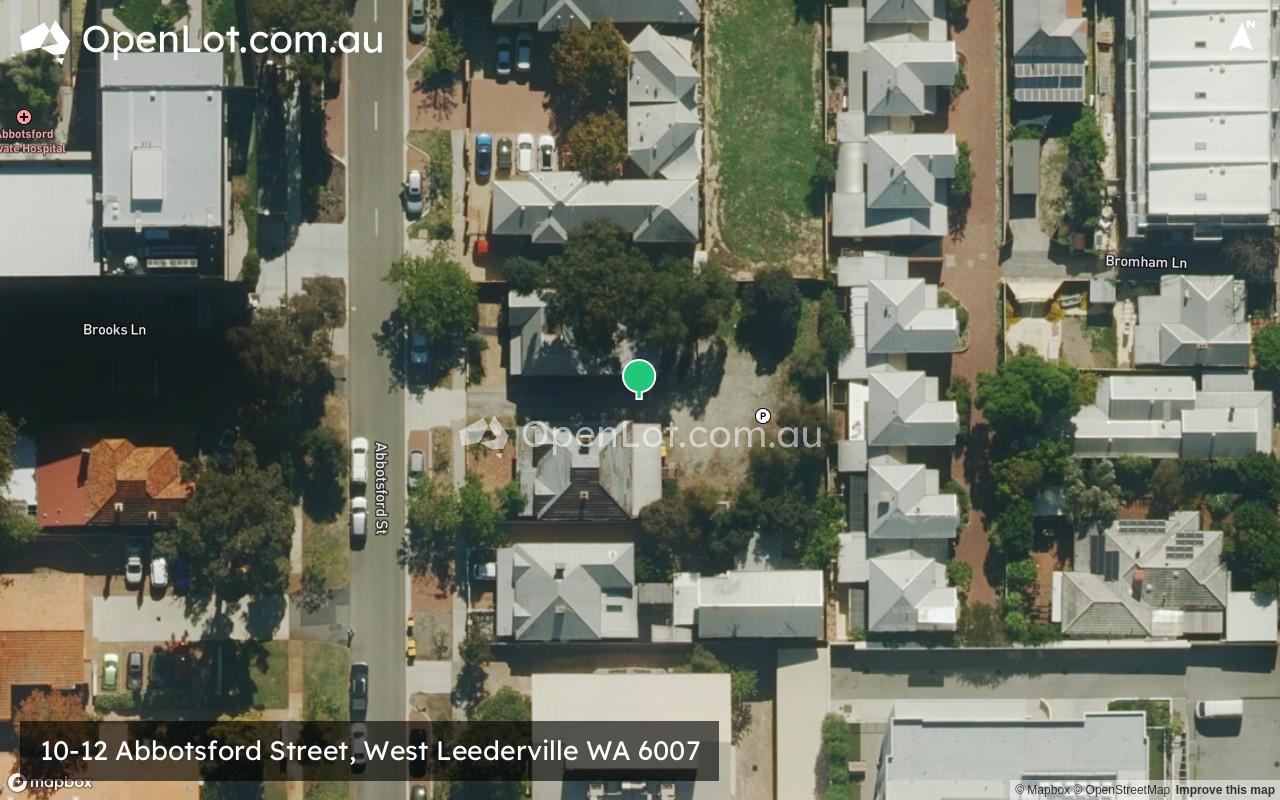 Satellite image for 10-12 Abbotsford Street, West Leederville WA 6007