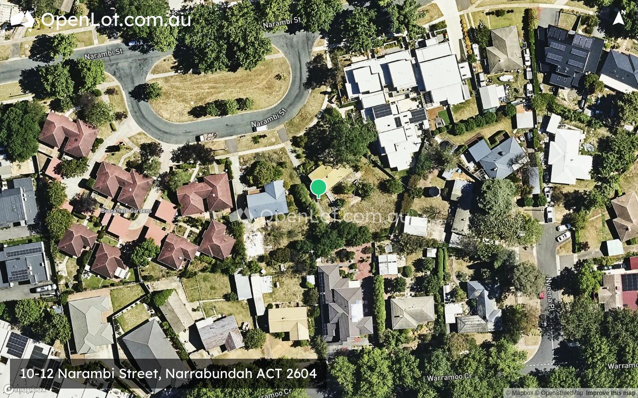 Satellite image for 10-12 Narambi Street, Narrabundah ACT 2604