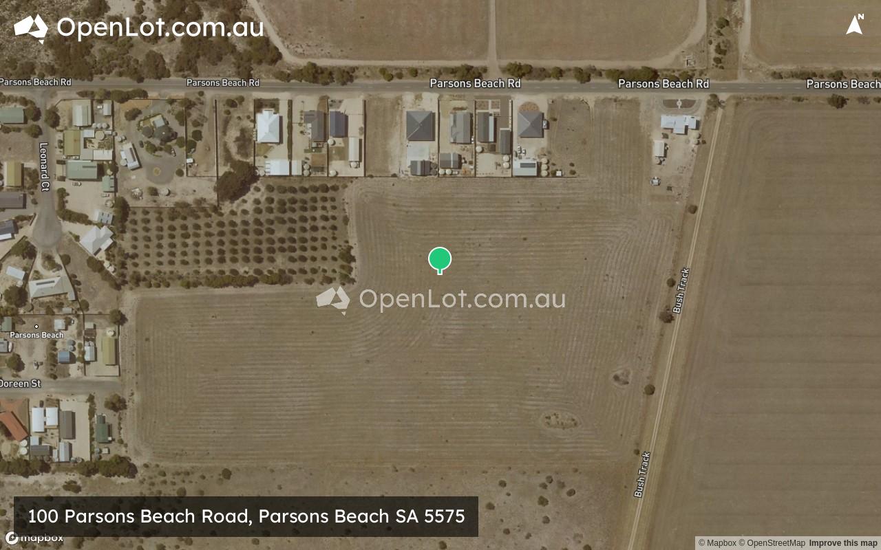 Satellite image for 100 Parsons Beach Road, Parsons Beach SA 5575