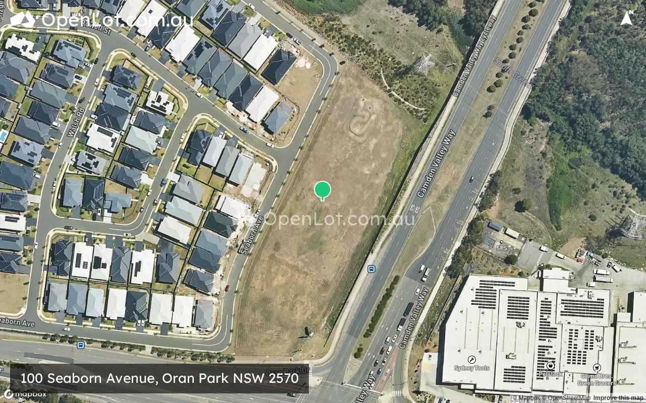 Satellite image for 100 Seaborn Avenue, Oran Park NSW 2570