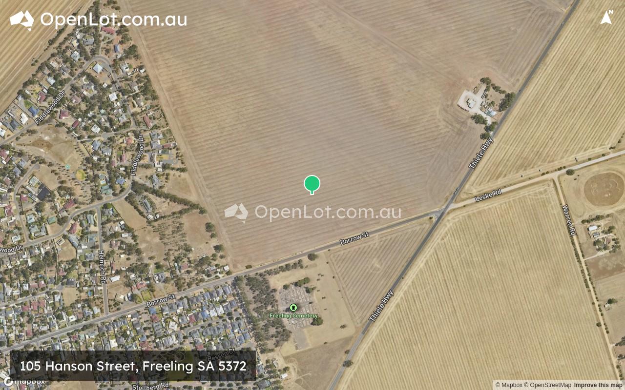 Satellite image for 105 Hanson Street, Freeling SA 5372