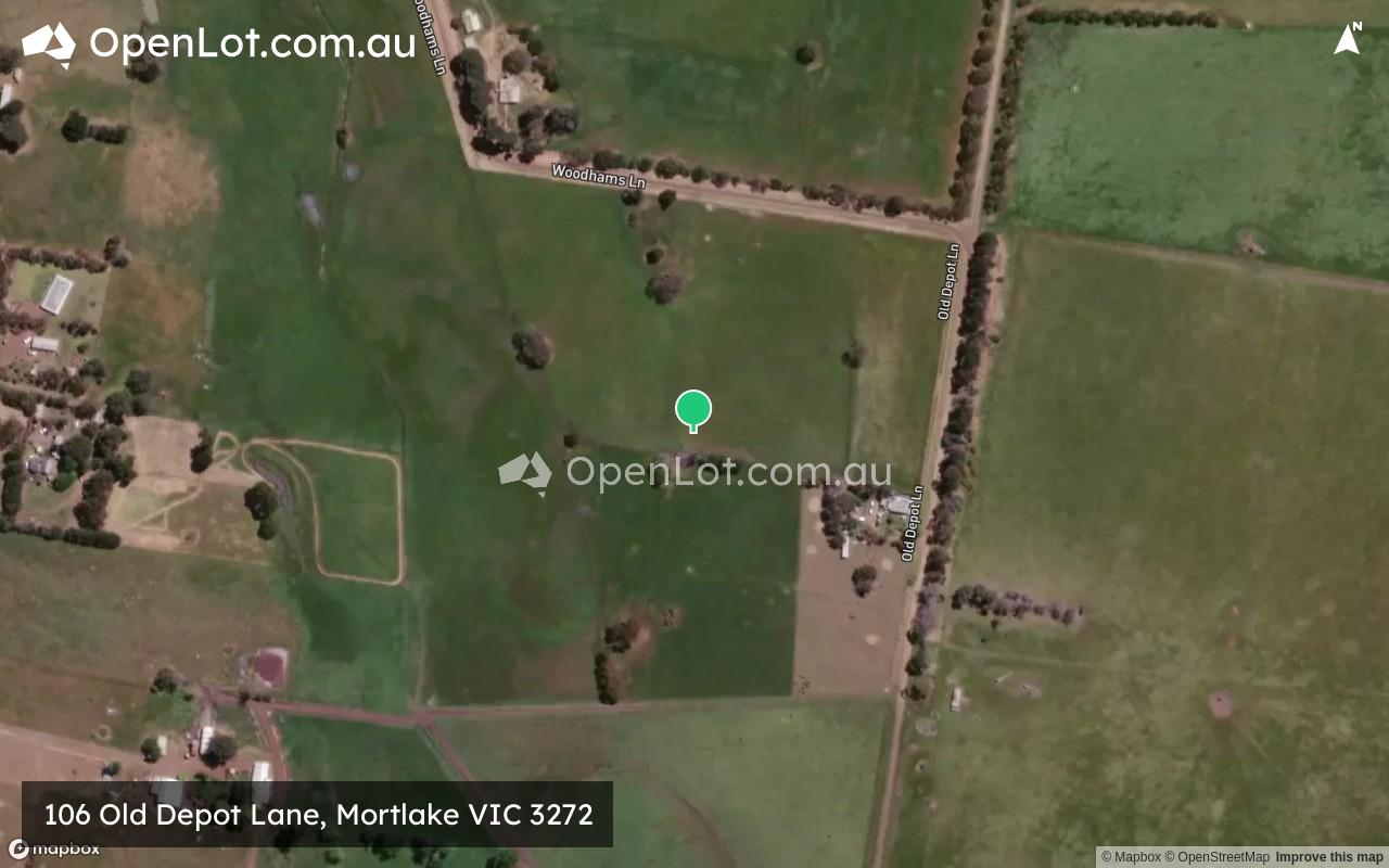 Satellite image for 106 Old Depot Lane, Mortlake VIC 3272