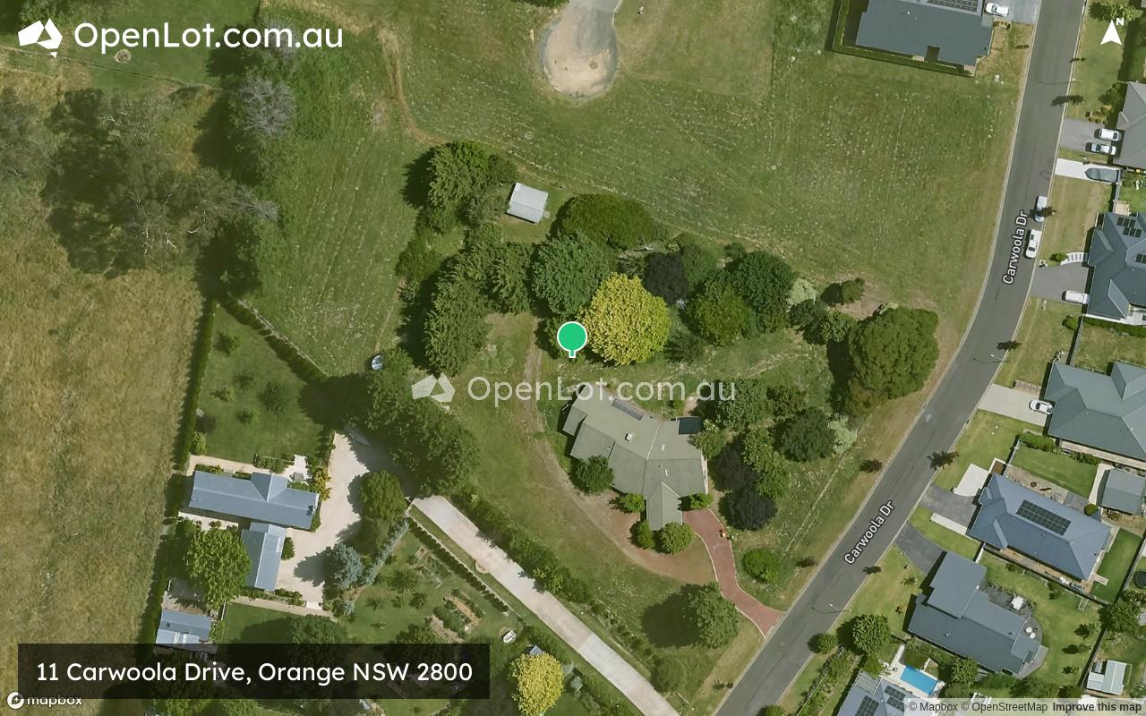 Satellite image for 11 Carwoola Drive, Orange NSW 2800