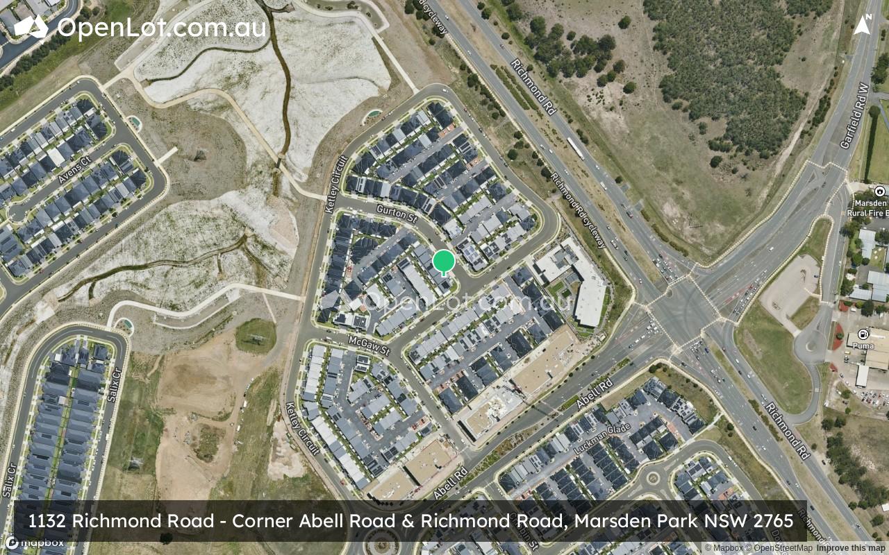 Satellite image for 1132 Richmond Road - Corner Abell Road & Richmond Road, Marsden Park NSW 2765