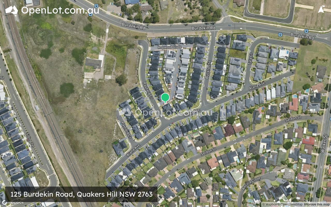 Satellite image for 125 Burdekin Road, Quakers Hill NSW 2763