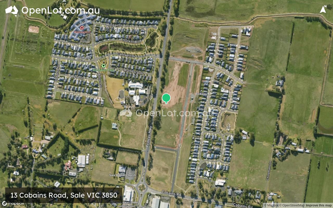 Satellite image for 13 Cobains Road, Sale VIC 3850