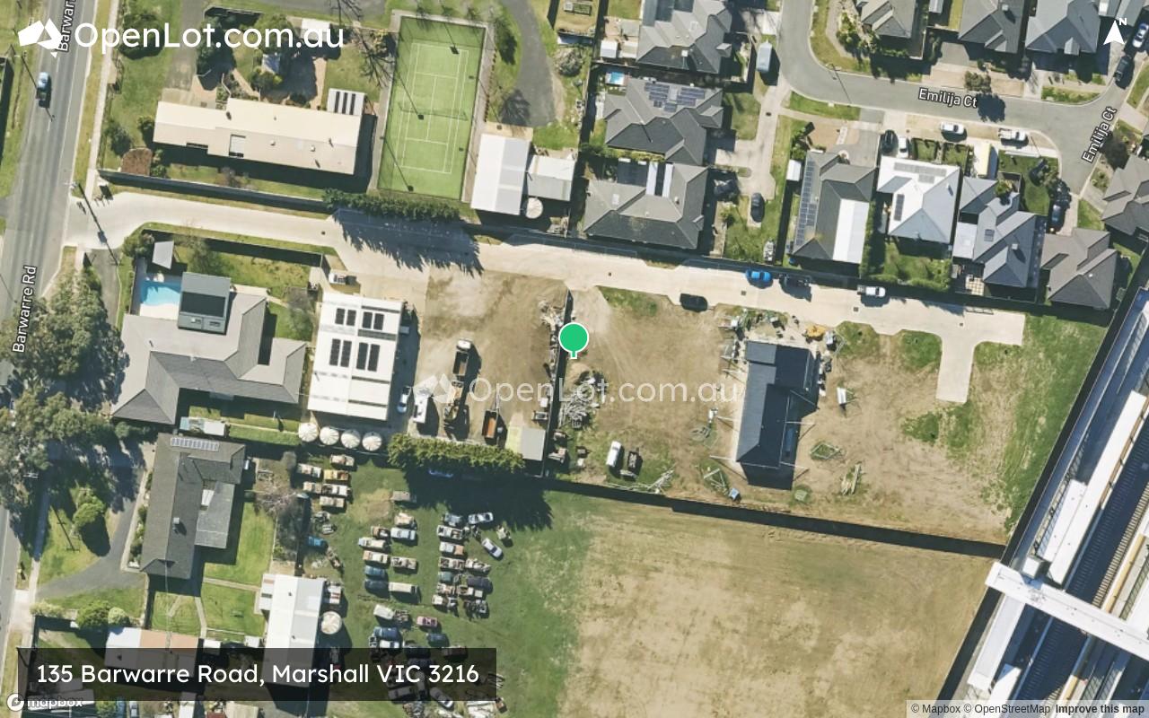 Satellite image for 135 Barwarre Road, Marshall VIC 3216