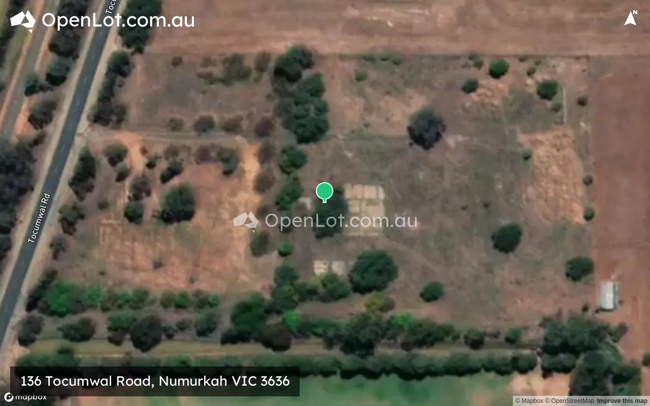 Satellite image for 136 Tocumwal Road, Numurkah VIC 3636