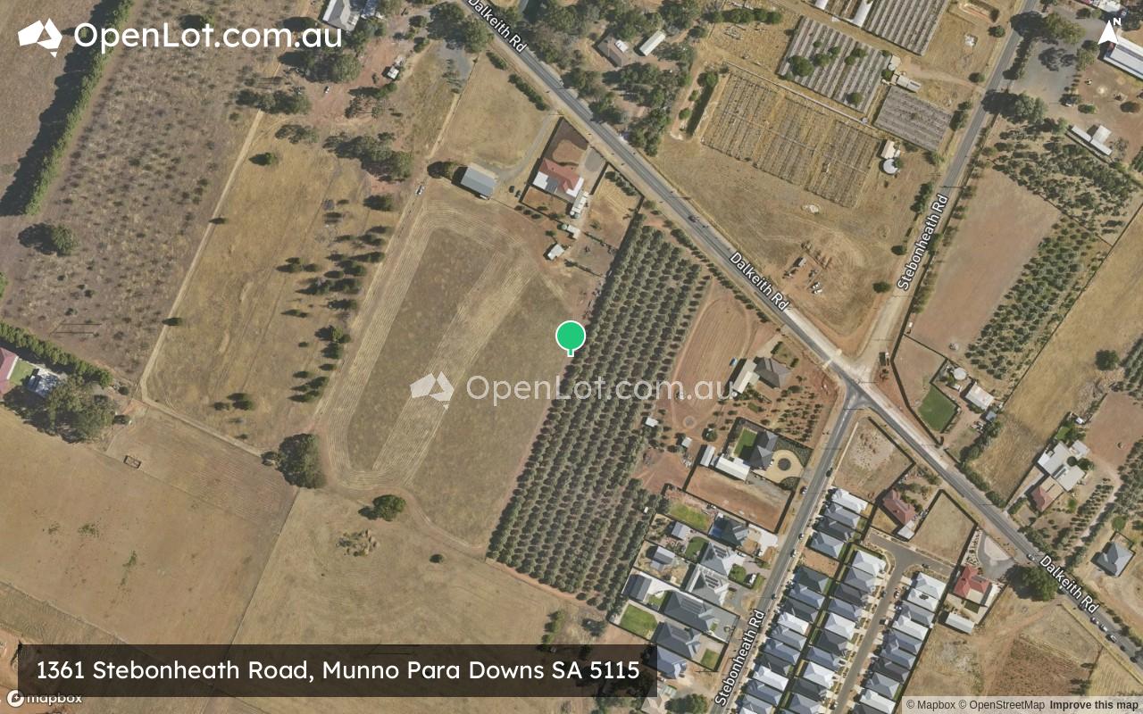 Satellite image for 1361 Stebonheath Road, Munno Para Downs SA 5115