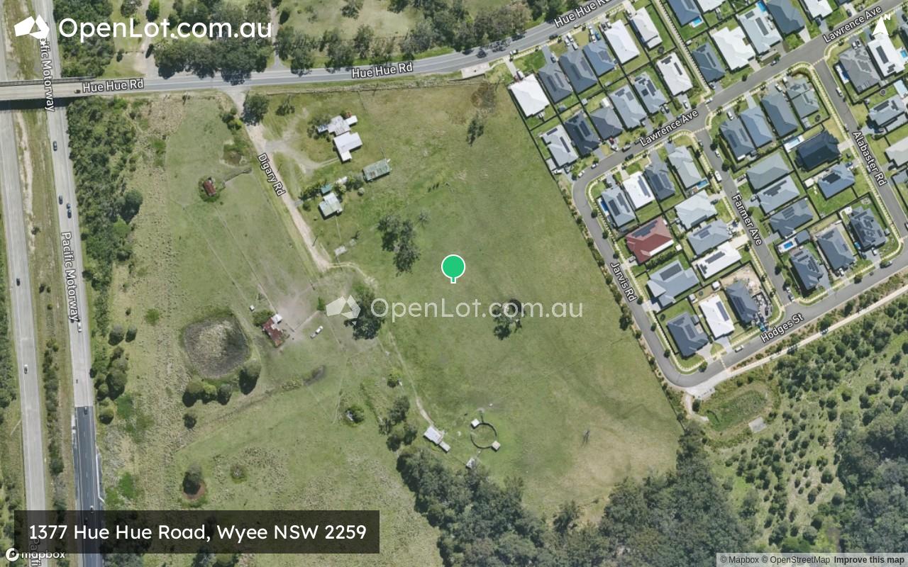 Satellite image for 1377 Hue Hue Road, Wyee NSW 2259
