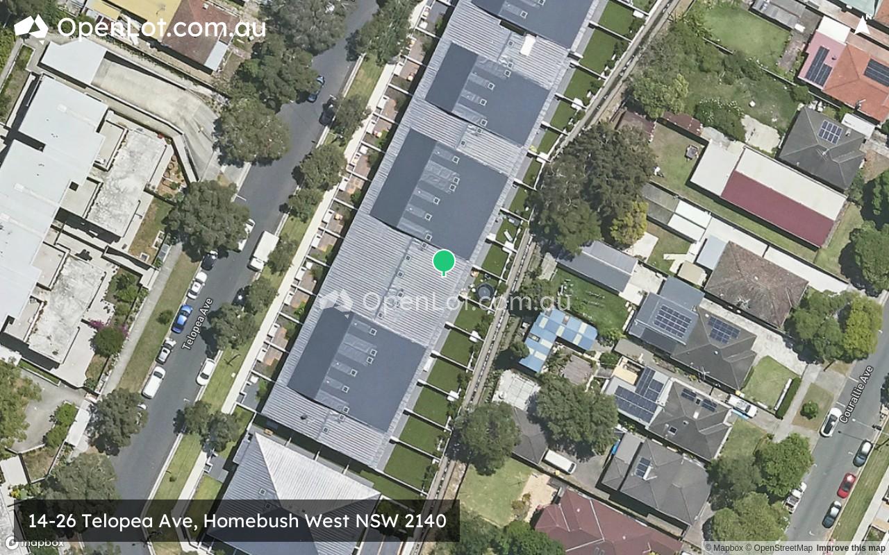 Satellite image for 14-26 Telopea Ave, Homebush West NSW 2140