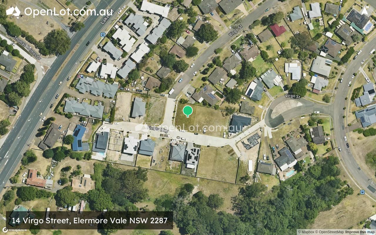 Satellite image for 14 Virgo Street, Elermore Vale NSW 2287