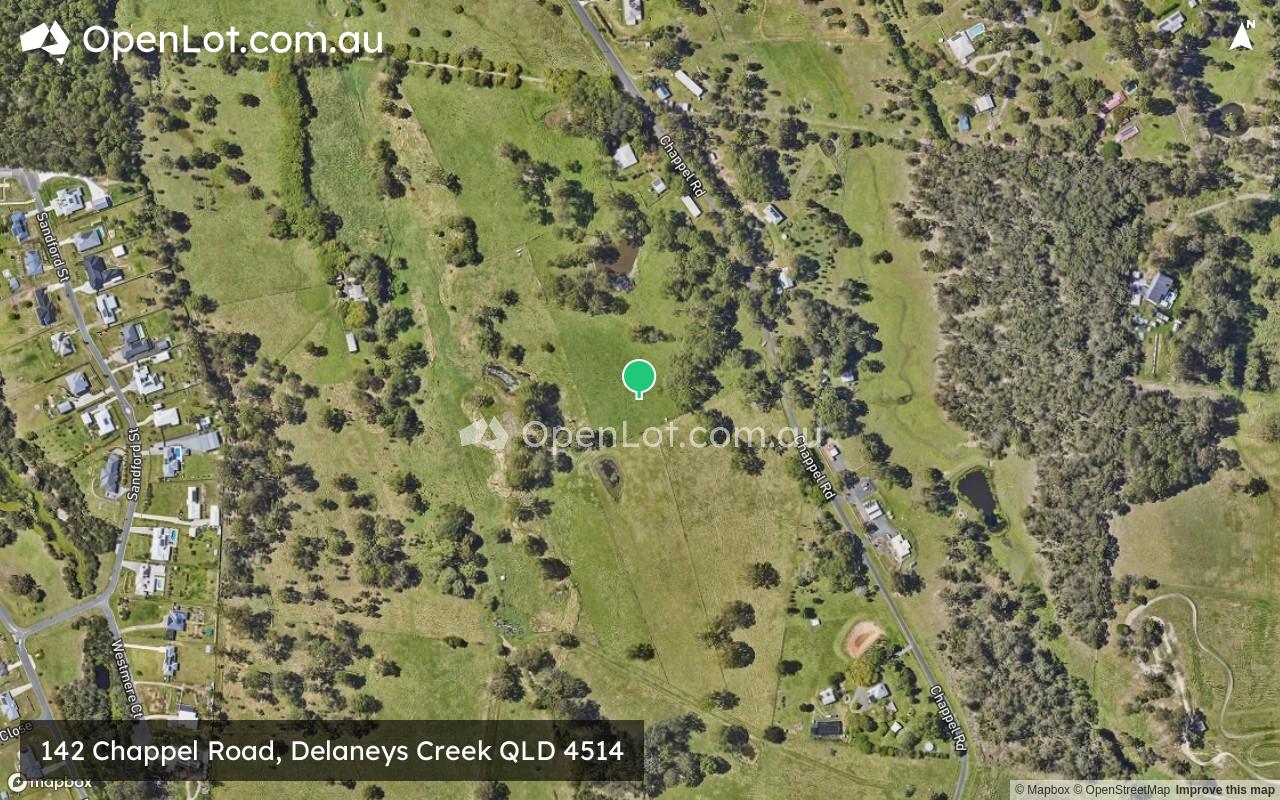 Satellite image for 142 Chappel Road, Delaneys Creek QLD 4514