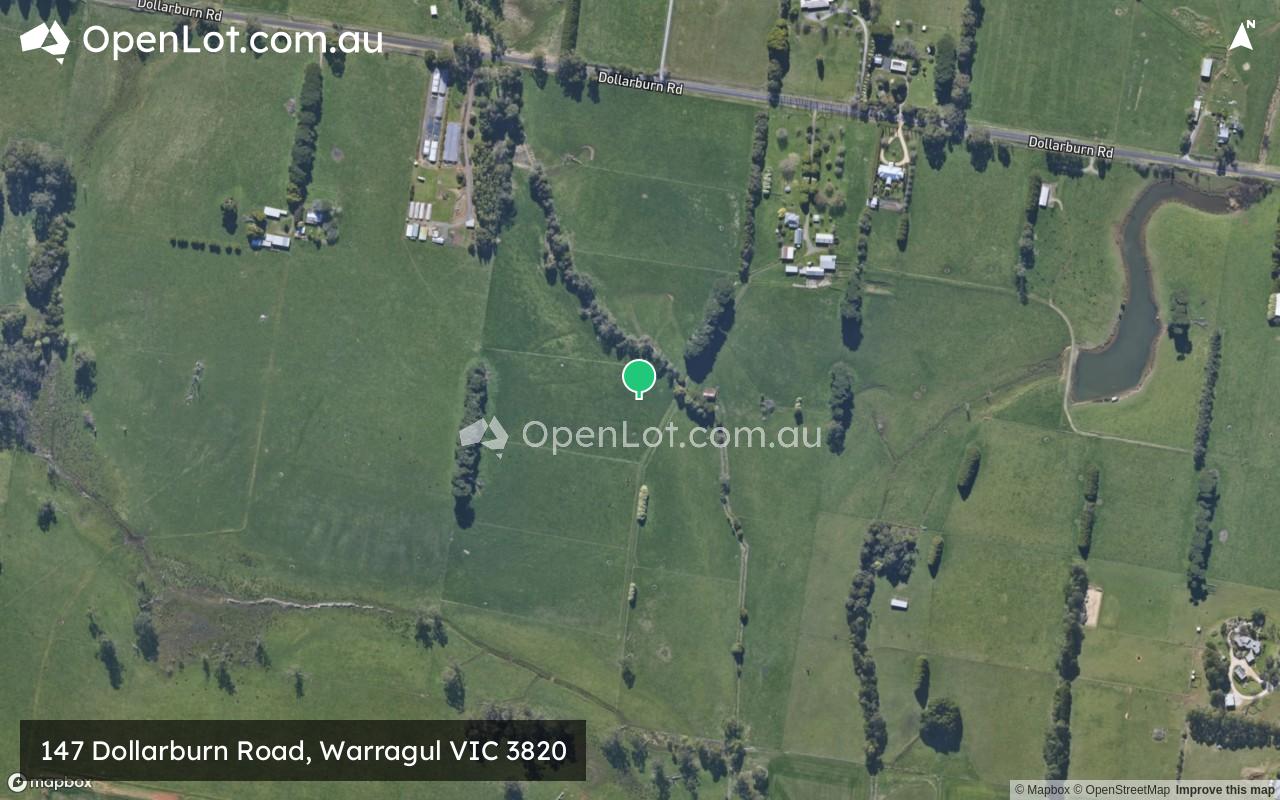 Satellite image for 147 Dollarburn Road, Warragul VIC 3820