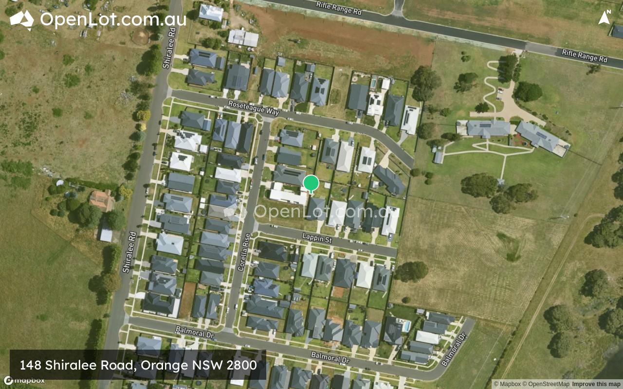 Satellite image for 148 Shiralee Road, Orange NSW 2800
