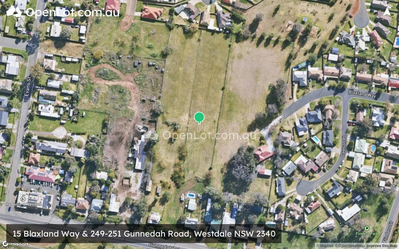 Satellite image for 15 Blaxland Way & 249-251 Gunnedah Road, Westdale NSW 2340