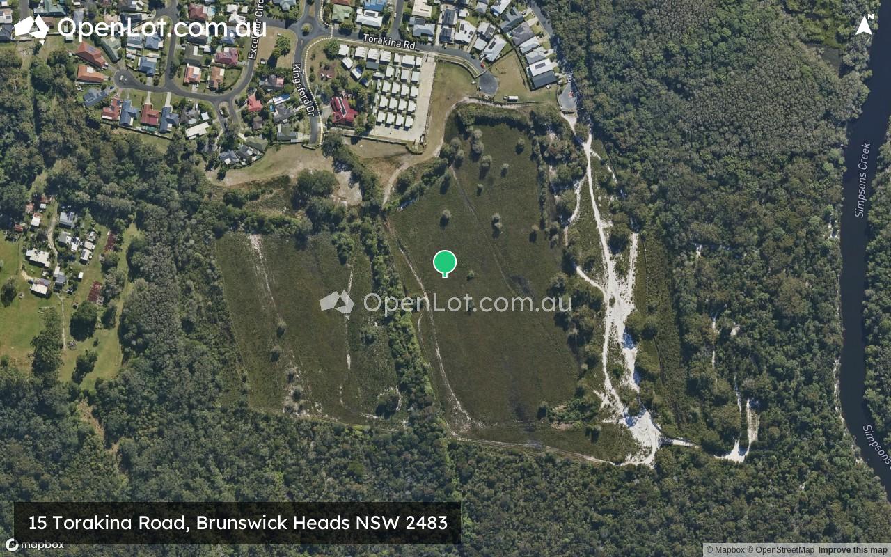 Satellite image for 15 Torakina Road, Brunswick Heads NSW 2483