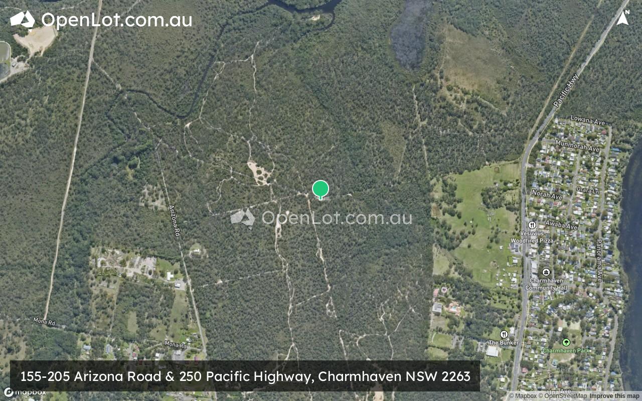 Satellite image for 155-205 Arizona Road & 250 Pacific Highway, Charmhaven NSW 2263
