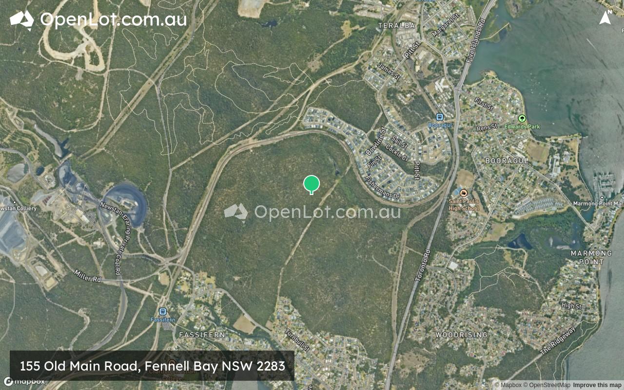 Satellite image for 155 Old Main Road, Fennell Bay NSW 2283