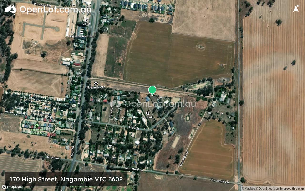 Satellite image for 170 High Street, Nagambie VIC 3608