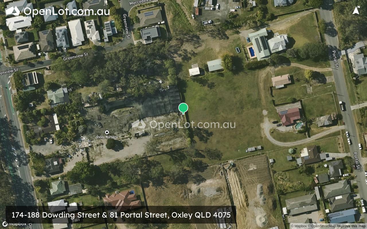 Satellite image for 174-188 Dowding Street & 81 Portal Street, Oxley QLD 4075