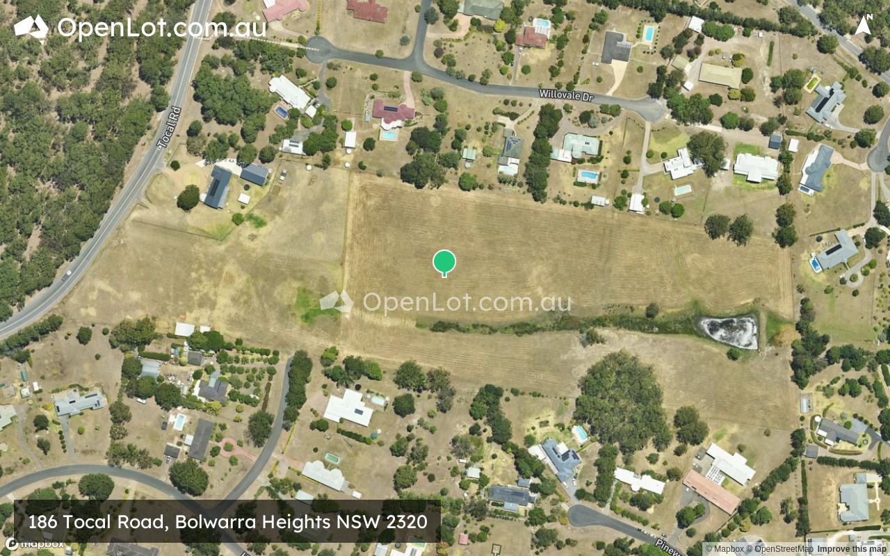 Satellite image for 186 Tocal Road, Bolwarra Heights NSW 2320