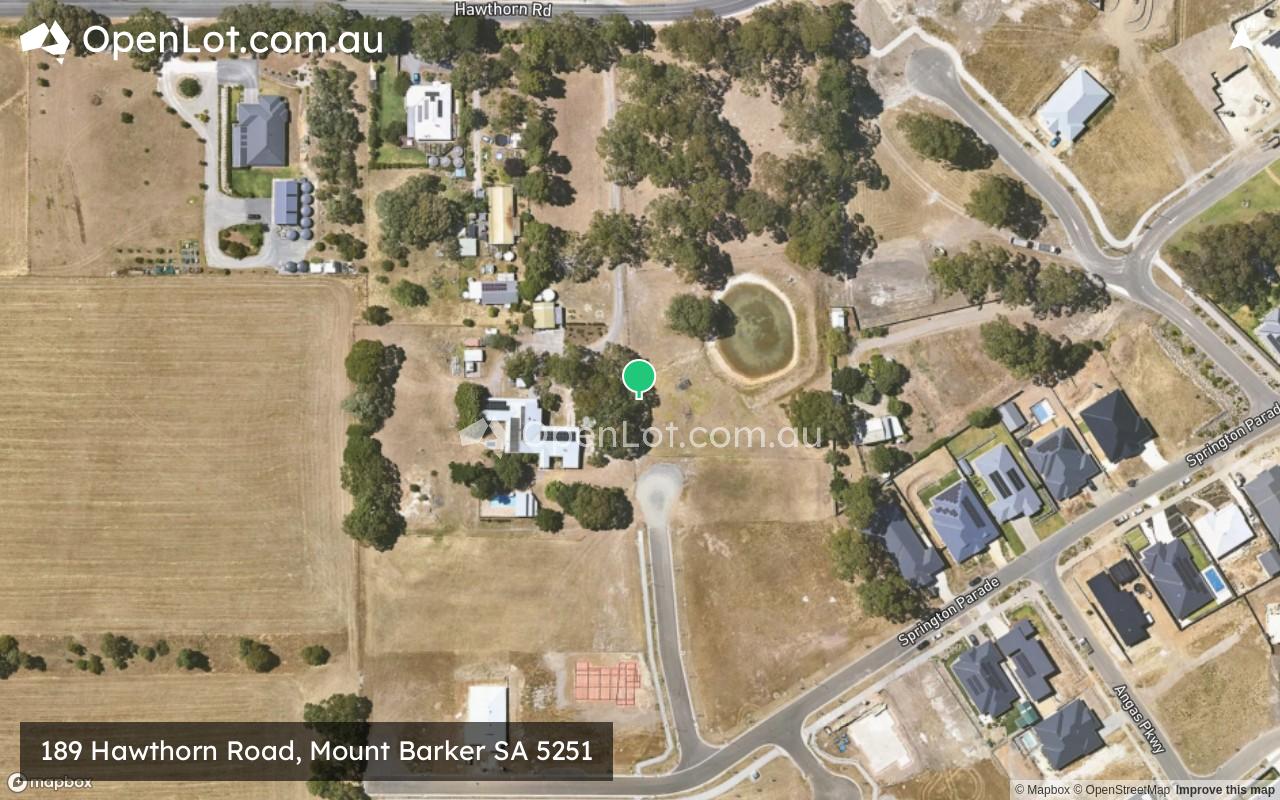 Satellite image for 189 Hawthorn Road, Mount Barker SA 5251
