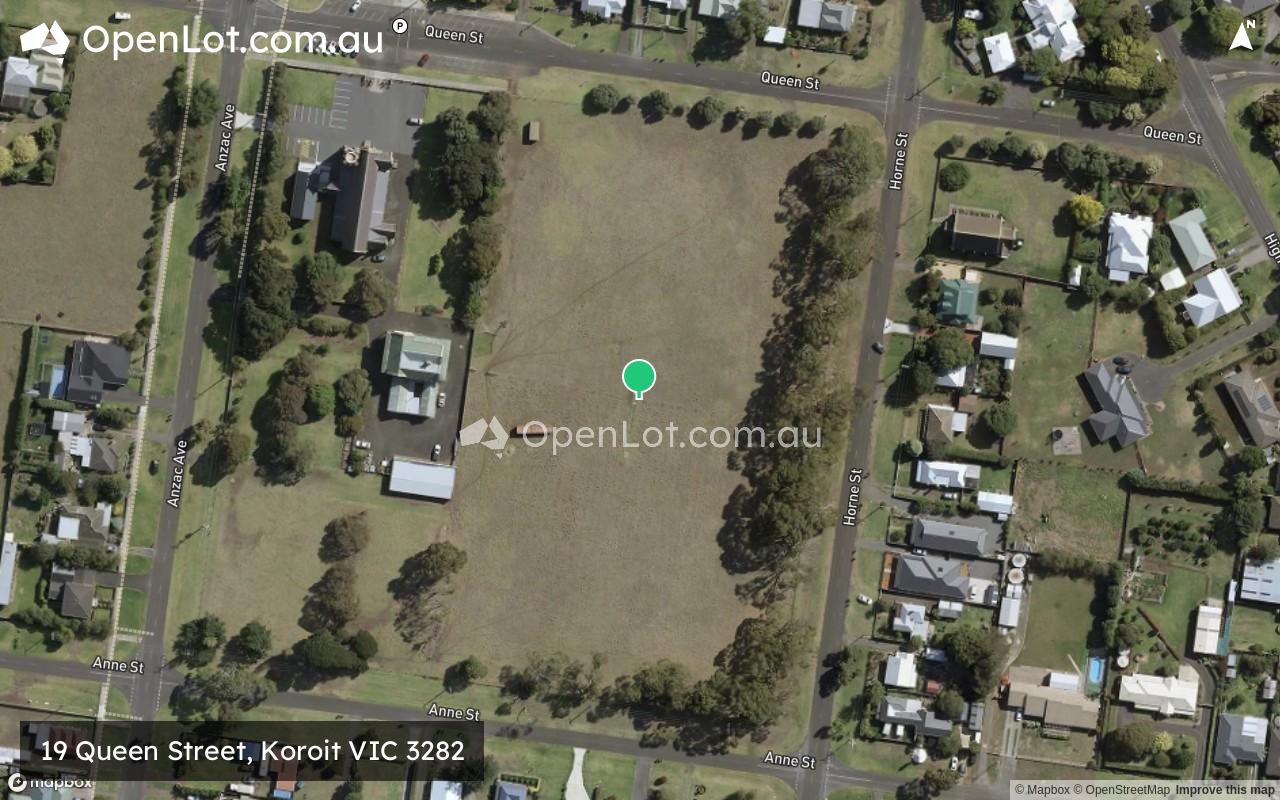 Satellite image for 19 Queen Street, Koroit VIC 3282