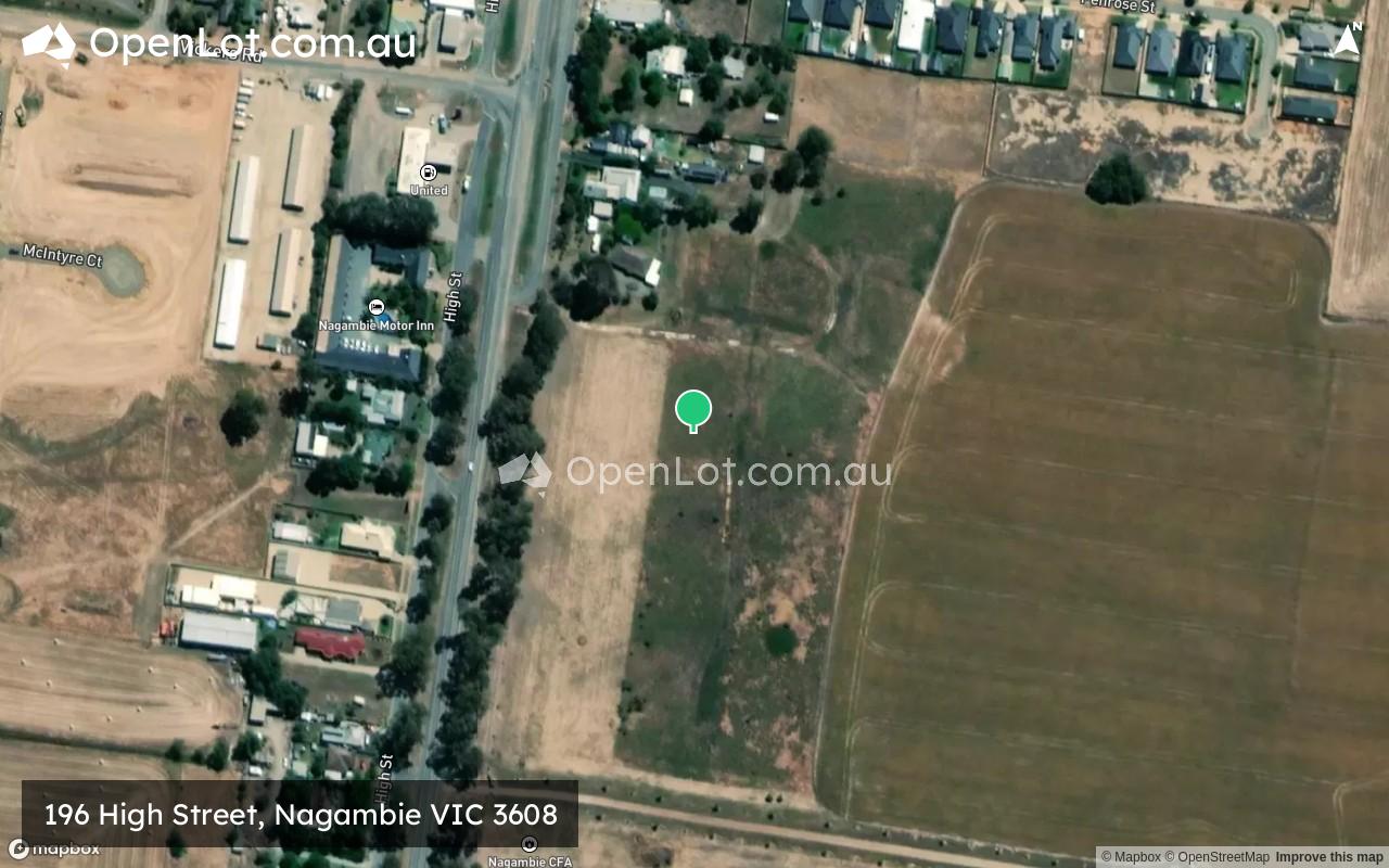 Satellite image for 196 High Street, Nagambie VIC 3608