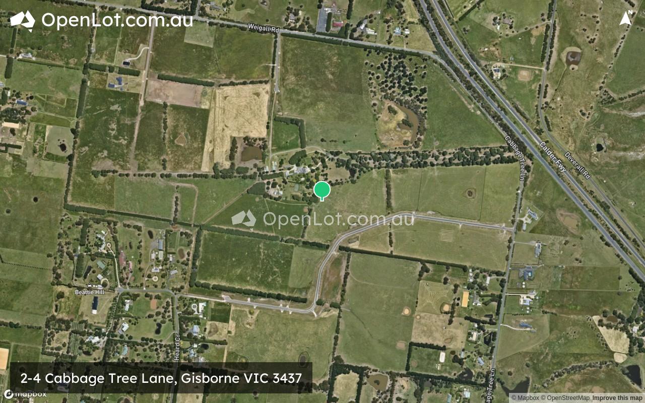Satellite image for 2-4 Cabbage Tree Lane, Gisborne VIC 3437