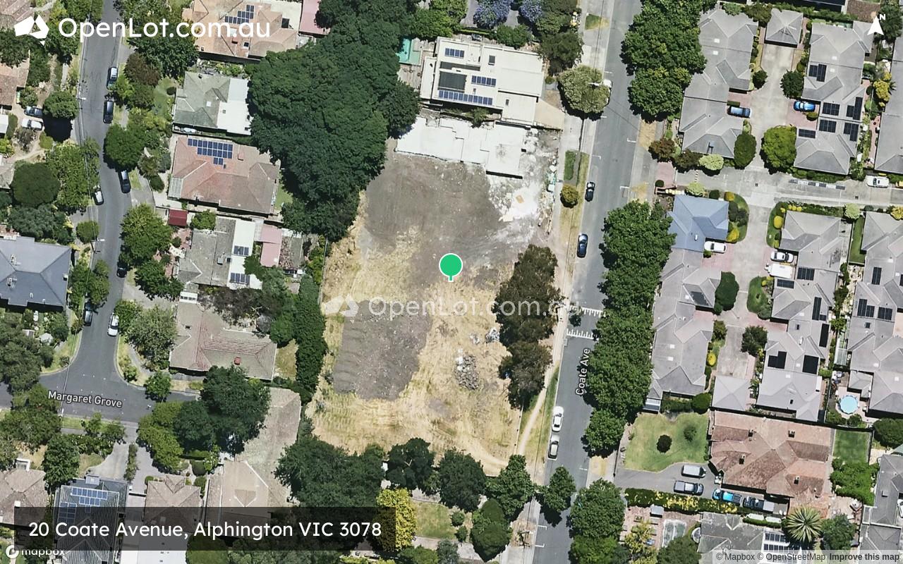 Satellite image for 20 Coate Avenue, Alphington VIC 3078
