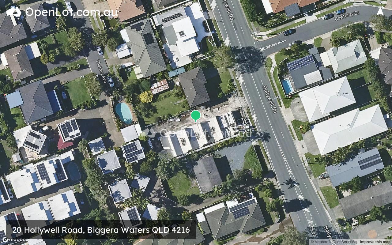 Satellite image for 20 Hollywell Road, Biggera Waters QLD 4216