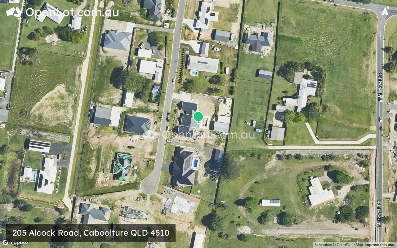 Satellite image for 205 Alcock Road, Caboolture QLD 4510