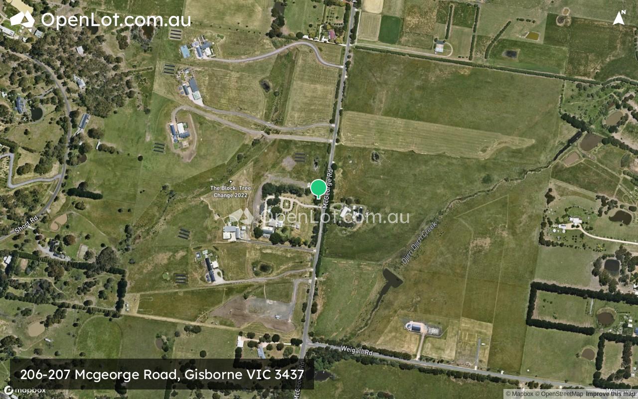 Satellite image for 206-207 Mcgeorge Road, Gisborne VIC 3437