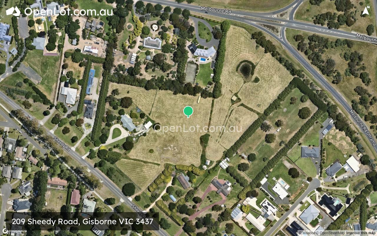 Satellite image for 209 Sheedy Road, Gisborne VIC 3437