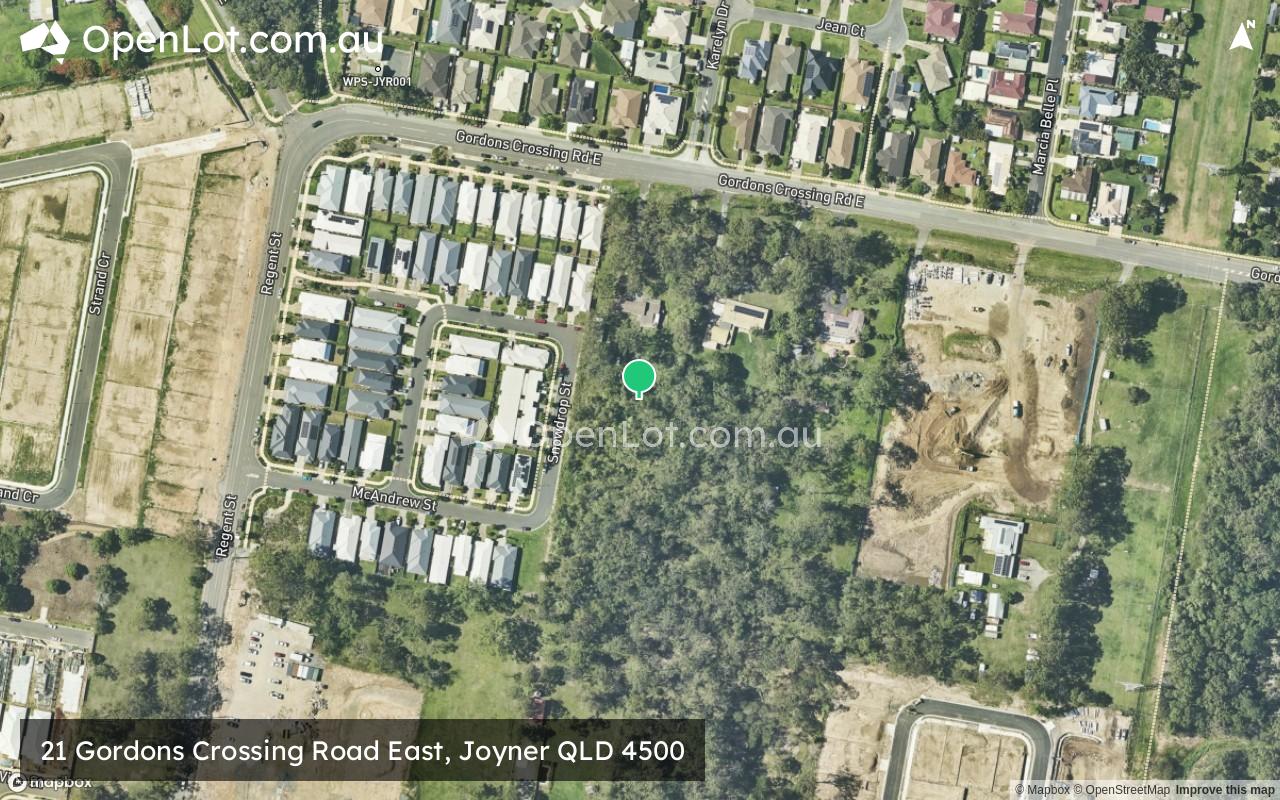 Satellite image for 21 Gordons Crossing Road East, Joyner QLD 4500